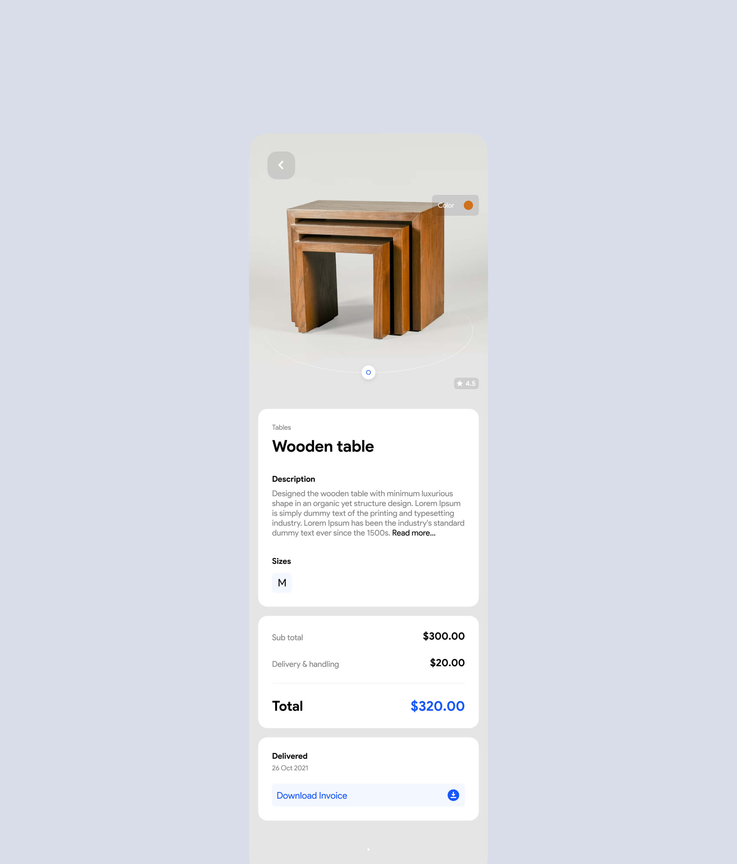 Virtual Furniture Dashboard